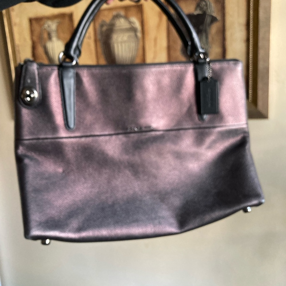 Coach Metallic Purple Shoulder Bag